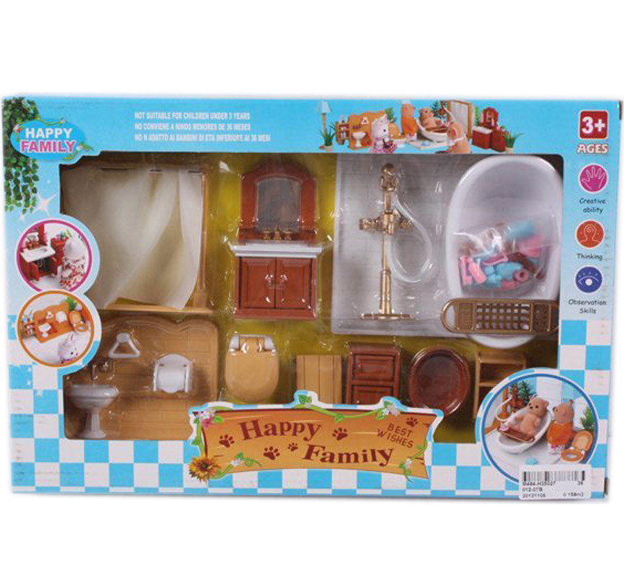 ИГРОВОЙ НАБОР ВАННАЯ КОМНАТА АРТ.012-07B ДЛЯ ДОМИКОВ Happy Family - фото 1 - id-p71000068