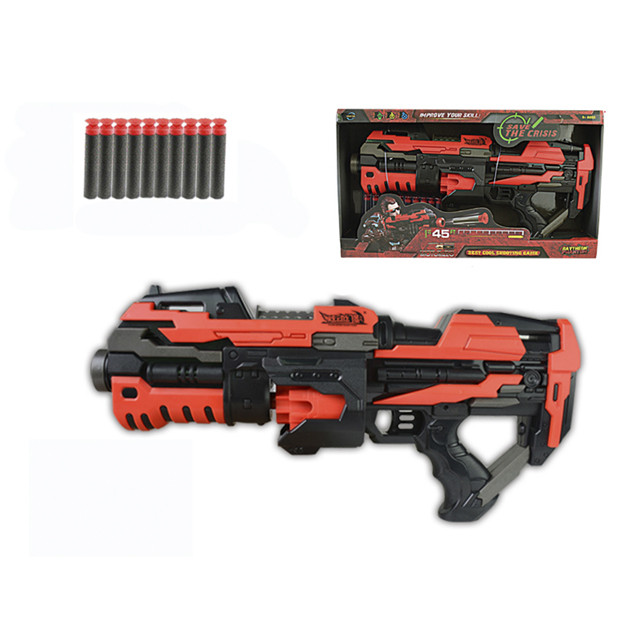 Игрушечный бластер Soft Bullet Gun с 10 мягкими пулями (свет, звук) FJ822 - фото 1 - id-p71000891