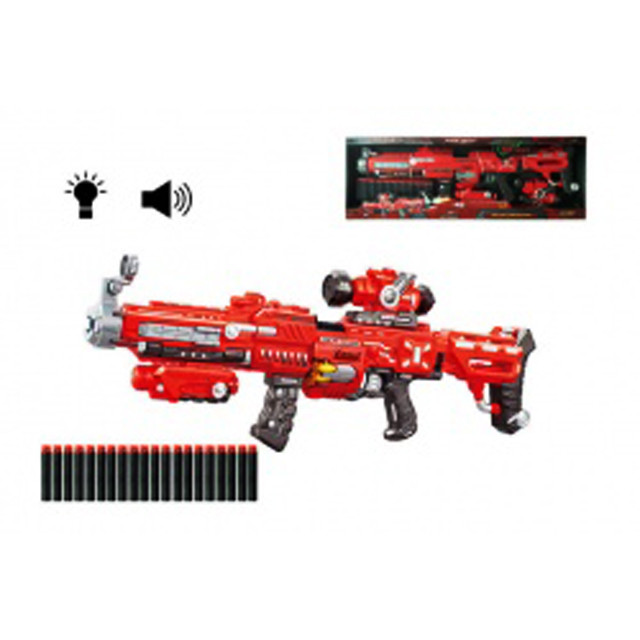 Игрушечный бластер Soft Bullet Gun FJ552 с 20 мягкими пулями (свет, звук)