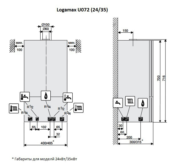 Газовый котел Buderus Logamaх U072-24 К двухконтурный - фото 5 - id-p71015704