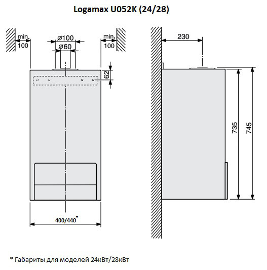 Газовый котел Buderus Logamaх U052-24 K двухконтурный - фото 4 - id-p71015708