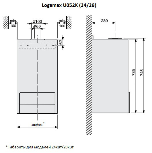 Газовый котел Buderus Logamaх U052-28 одноконтурный - фото 4 - id-p71015709
