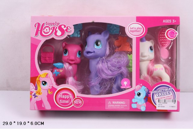 Пони My Little Pony 1211с, 3 лошадки + аксессуары - фото 1 - id-p71018569