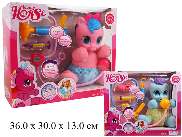 Мягкая игрушка Пони Lovely Horse 1213 с набором доктора (звук) - фото 3 - id-p71018579
