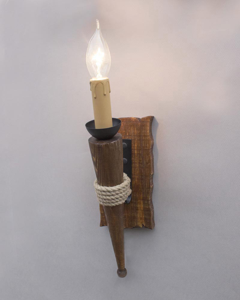 Бра факел из дерева, фото 1
