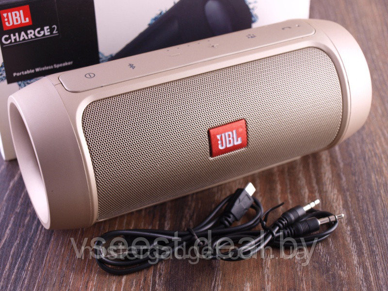 Портативная колонка аналог Bluetooth JBL Charge 2+ Золотой - фото 4 - id-p71063665