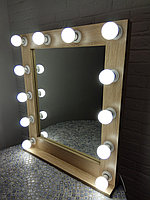 Настольное гримерное зеркало на подставке. Дуб сонома (12 ламп)