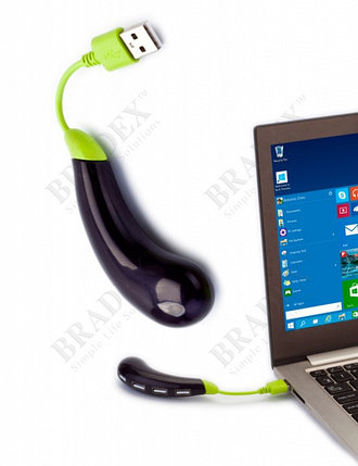Разветвитель USB «БАКЛАЖАН», темно-фиолетовый (USD - hub Eggplant, dark purple), фото 2