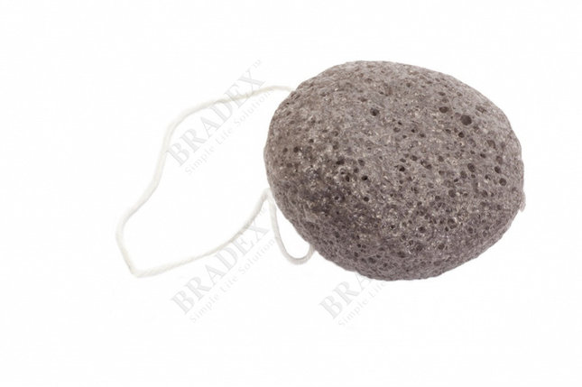 Губка-спонж «КОННЯКУ» с бамбуковым углем (Konjac face sponge with bamboo charcoal), фото 2