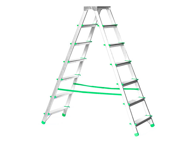 Лестница-стремянка алюм. двухсторонняя 140 см 7 ступ., 6,01 кг iTOSS Eurostyl - фото 1 - id-p71090320