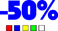 Наклейка "-50%" 300х120 мм