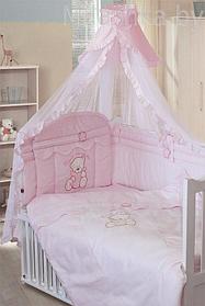 Комплект в кроватку 7 предметов Сабина розовый