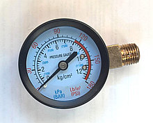 Манометр для компрессора ECO (Резьба - 1/4", металлический корпус, Давление - 0-10 бар) (ECO-AES-14GM)