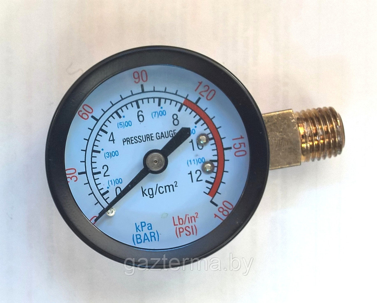 Манометр для компрессора ECO (Резьба - 1/4", металлический корпус, Давление - 0-10 бар) (ECO-AES-14GM) - фото 1 - id-p71384350