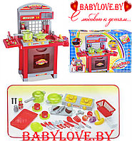 Детский игровой набор "Кухня" Kitchen set 008-55А (плита, духовка, мойка, аксессуары) со светом и звуком