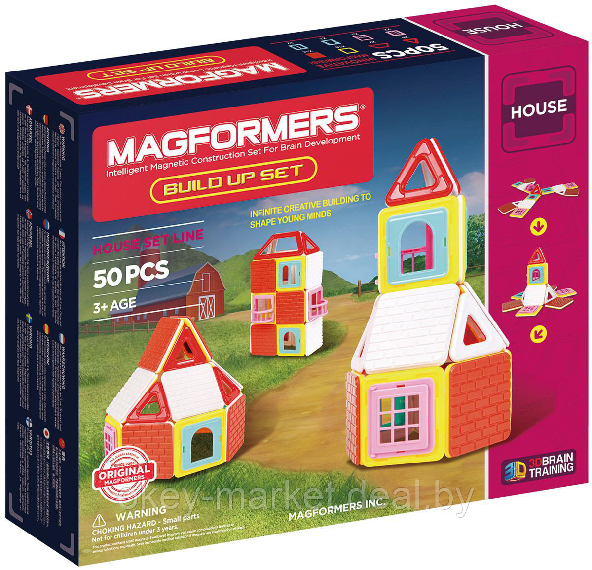 Магнитный конструктор Magformers Build Up Set оригинал (50 деталей) - фото 1 - id-p71568173