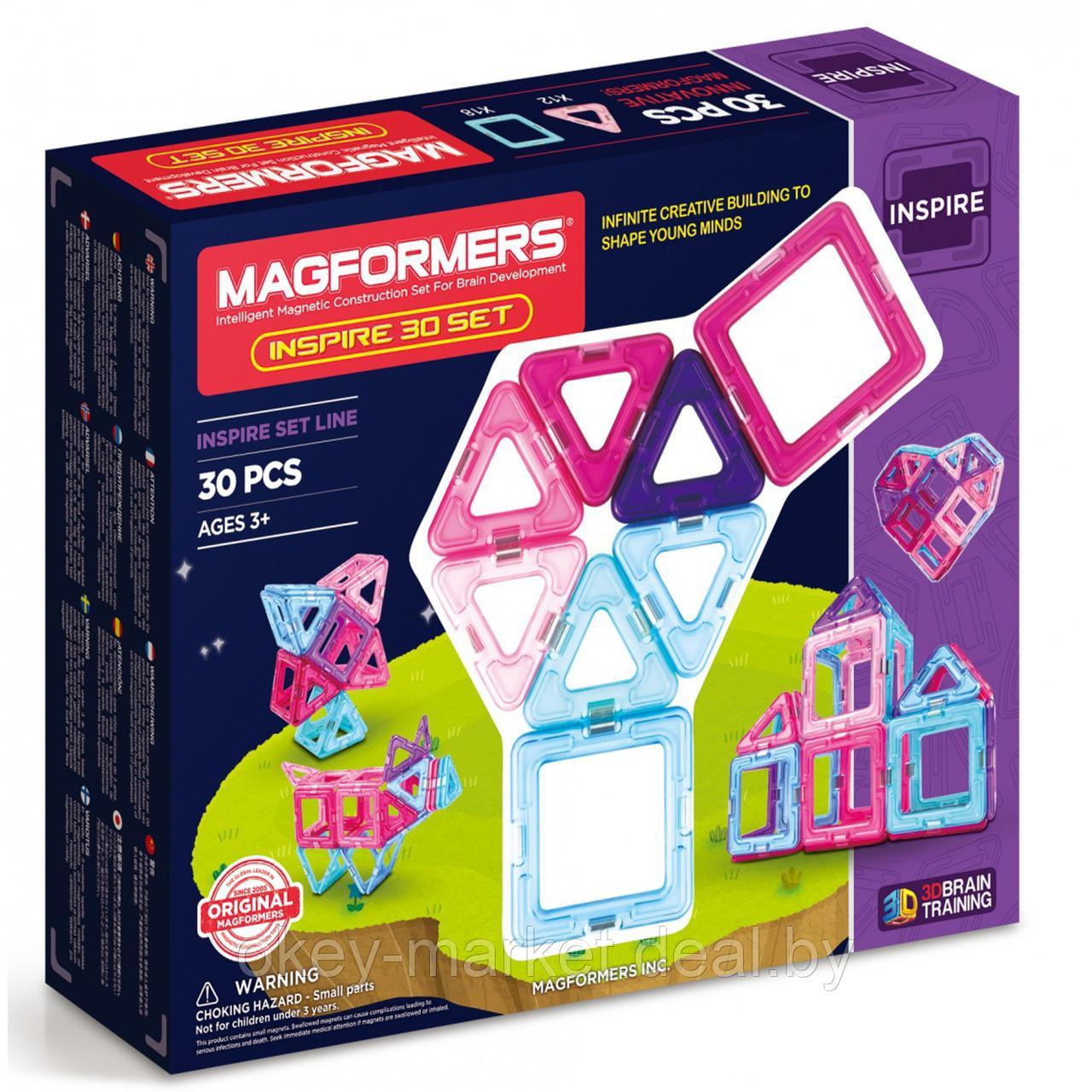 Магнитный конструктор Magformers Inspire Set оригинал (30 деталей) - фото 1 - id-p71581969