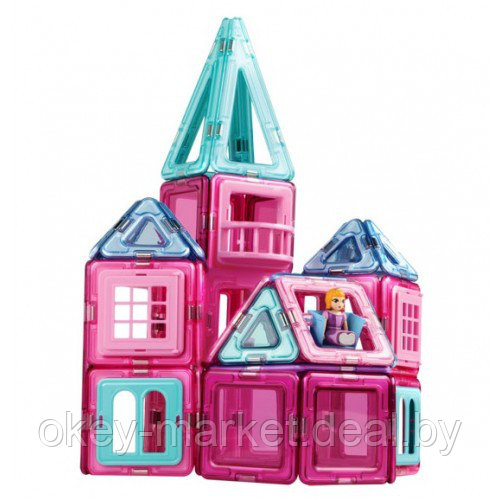 Магнитный конструктор Magformers Princess Castle Set оригинал (78 деталей) - фото 5 - id-p71598576