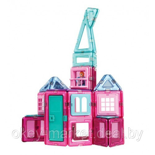 Магнитный конструктор Magformers Princess Castle Set оригинал (78 деталей) - фото 7 - id-p71598576