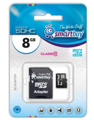 Карта памяти MicroSDHC 8GB SmartBuy (Class 10) - фото 1 - id-p3256072
