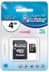 Карта памяти MicroSDHC 4GB SmartBuy (Class 4)