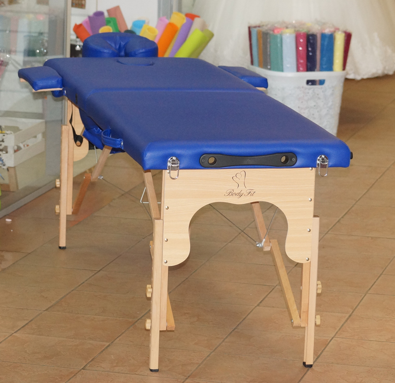 Деревянный массажный стол Body Fit (синий) Польша - фото 3 - id-p71850337