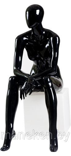 Манекен женский сидячий Glance 09 чёрный глянец - фото 1 - id-p71850969