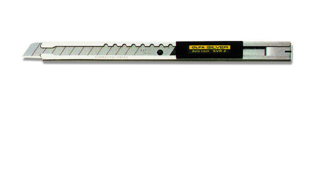Нож OLFA с выдвижным лезвием и корпусом из нержавеющей стали, автофиксатор, 9мм - фото 1 - id-p71866474