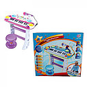 Детский синтезатор (пианино) Joy Toy 7235 с микрофоном, стульчиком, светом и звуком,розовый, фото 2