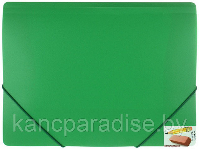 Папка на резинках А4 Format, пластик, зеленая