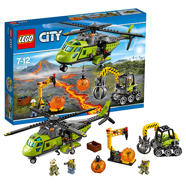 Lego City Грузовой вертолёт исследователей вулканов 60123