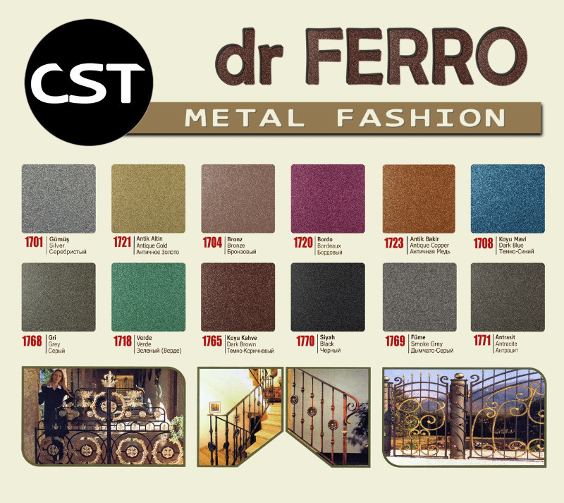 CST Dr.Ferro Hammertone код 1303 медный. Краска по металлу 3в1 с молотковым эффектом. - фото 5 - id-p71881646