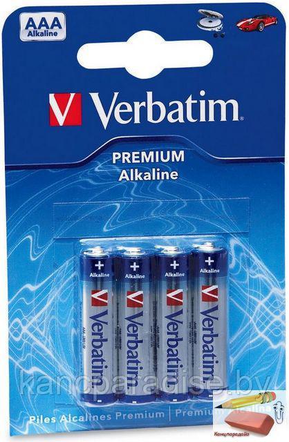 Батарейка Verbatim AAA Алкалайн блистер по 4 штуки, цена за 1 штуку