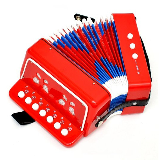 Детский музыкальный баян гармошка гармонь аккордеон игрушка 103A игрушечный синий, красный, черный, зеленый - фото 3 - id-p69174495