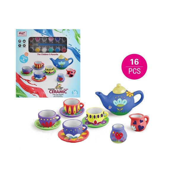 Детский набор для росписи чайного сервиза 16 предметов 555-DIY002 - фото 1 - id-p71911188