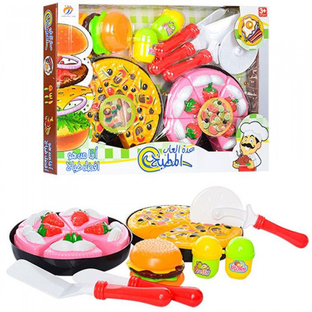 Игровой набор продуктов "Поваренок" 555-10B (разрезная пицца и торт) - фото 1 - id-p71925526