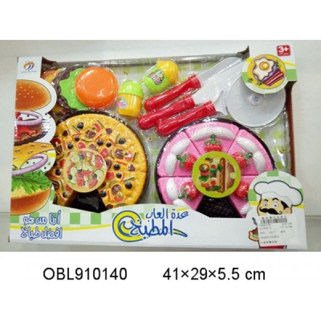 Игровой набор продуктов "Поваренок" 555-10B (разрезная пицца и торт) - фото 2 - id-p71925526