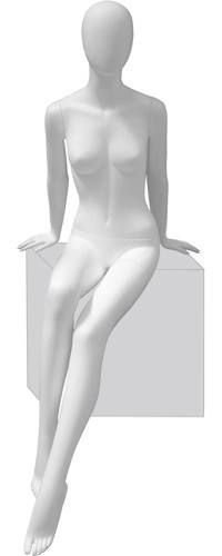 Манекен женский сидячий Glance Matte 20 белый матовый - фото 1 - id-p71943096