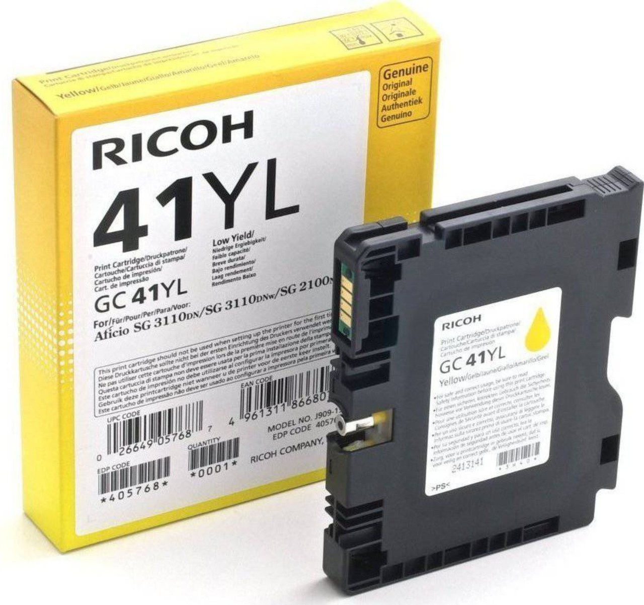 Картридж GC 41YL/ 405768 (для Ricoh Aficio SG2100/ SG3100/ SG3110/ SG3120/ SG7100) жёлтый