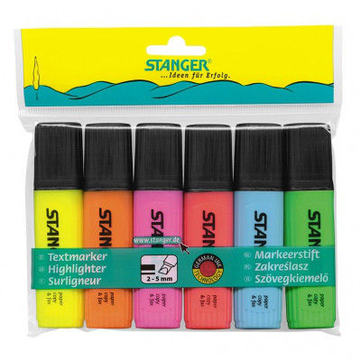 Набор текстовых маркеров STANGER Textmarker 6 цветов (цена с НДС)