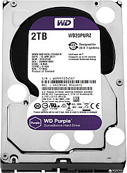 Жесткий диск SATA - 2TB WesternDigital WD20PURZ; 64Mb; Purple (для видеонаблюдения)