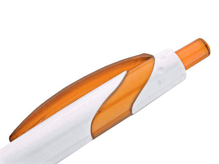Ручка шариковая Каприз белый/оранжевый, фото 2