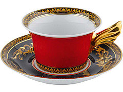 Чайная пара Versace Medusa, красный/золотистый