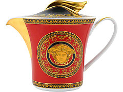 Чайник Versace Medusa, красный/золотистый