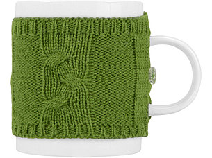 Кружка на 350 мл в теплом вязаном свитере с логотипом, фото 2