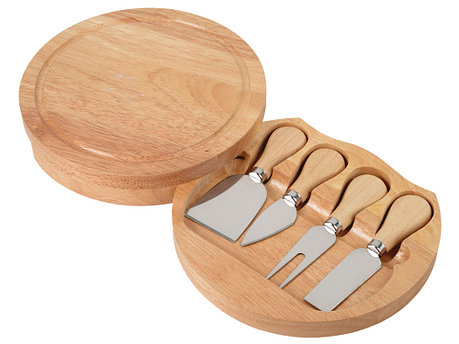Набор ножей для сыра в деревянном футляре, который можно использовать как разделочную доску, фото 2
