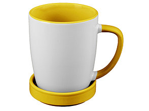 Кружка с универсальной подставкой Мак-Кинни , белый/желтый, фото 2