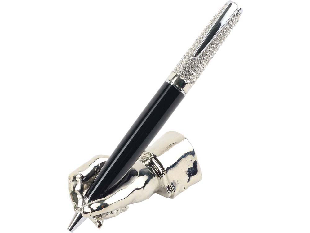 Набор William Lloyd : ручка шариковая и подставка, черный/серебристый - фото 1 - id-p72074153