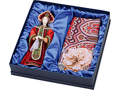 Набор Евдокия: кукла в народном костюме, платок, синий