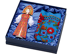 Набор Марфа: кукла в народном костюме, платок, синий
